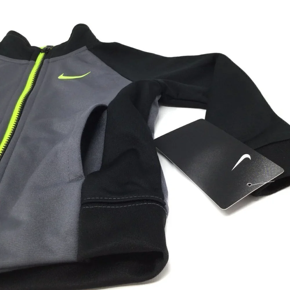 #019‎ Nike boy Raglan color block neon zip front jacket